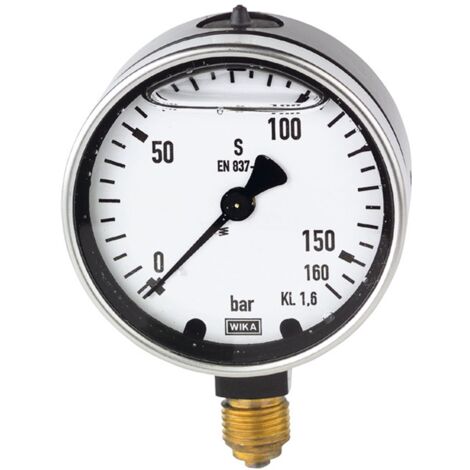 Riegler Glyzerinmanometer, Metallgehäuse, G 1/2 unten, 0 - 2,5 bar, Ø 100