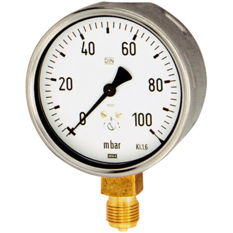 Riegler Kapselfedermanometer, G 1/2 radial unten, 0 - 250 mbar, Ã˜ 100, 6816