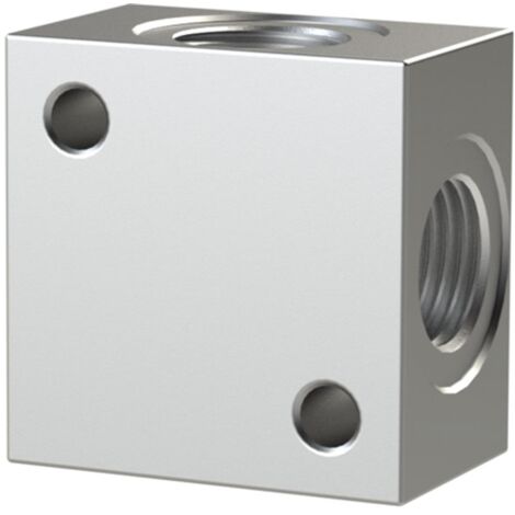 Riegler Kreuz-Verteiler, anflanschbar, G 3/8 Aluminium, SW 25