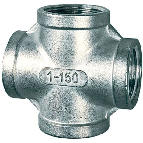 Riegler Kreuzverteiler, 4 x innen, Rp 1, Edelstahl 1.4408