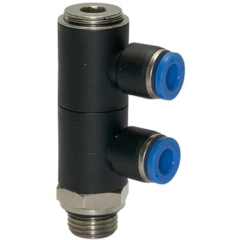 Riegler L-Mehrfachverteiler »Blaue Serie «, 2-fach, drehbar, G 3/8 a. Ã˜4mm