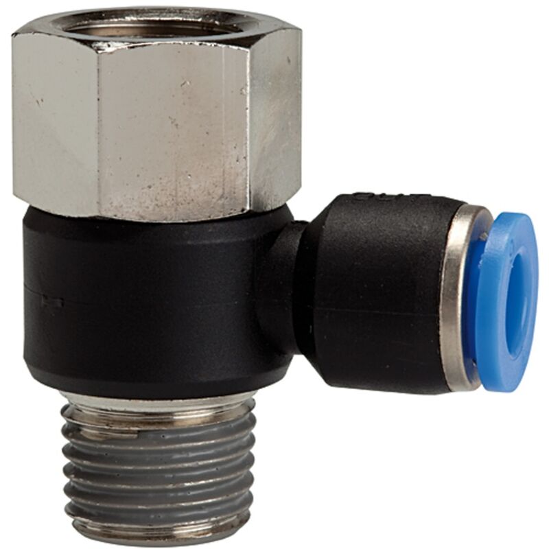 Riegler - L-Steckverschraubung »Blaue Serie«, drehbar, Rc/R 3/8 i./a., Ø8mm