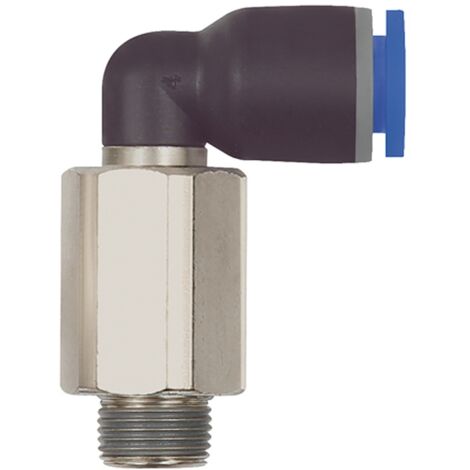 Riegler L-Steckverschraubung »Blaue Serie « lang, drehbar, R 1/2 a., Ã˜ 6mm