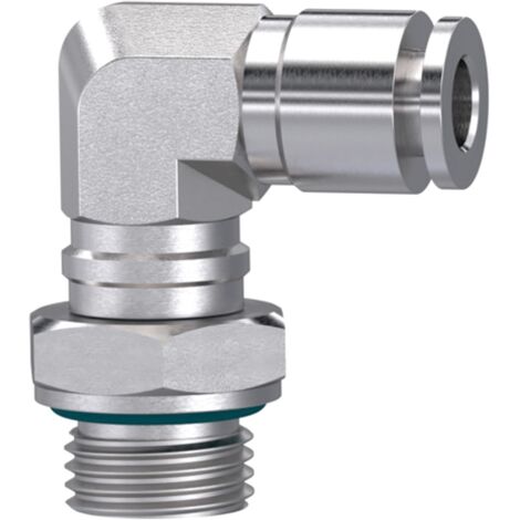 Riegler L-Steckverschraubung, drehbar, G 3/8 a., Schlauch-Ø 8, ES 1.4404