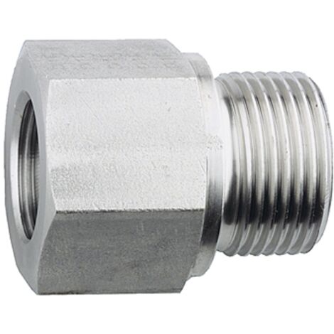 Riegler Lange Wechselreduzierung, G 3/8 a., G 1/4 i., Edelstahl 1.4571