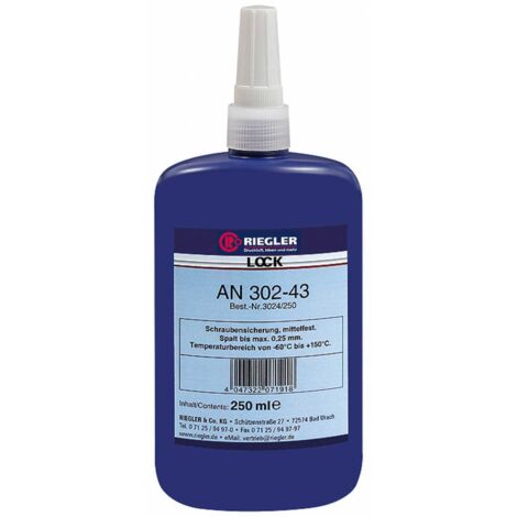 Riegler Lock AN 302-43, anaerober Klebstoff, mittelfest, 250 ml
