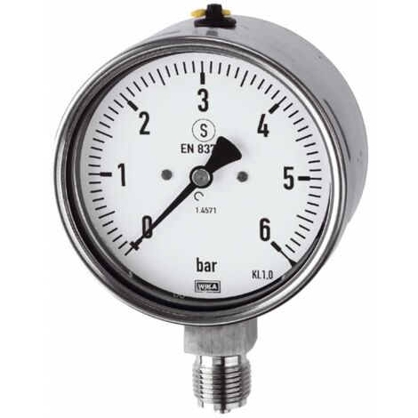 Riegler Mano, CrNi-Stahl, Sicherh., G 1/2 radial unten, 0-1,0 bar, Ø 100