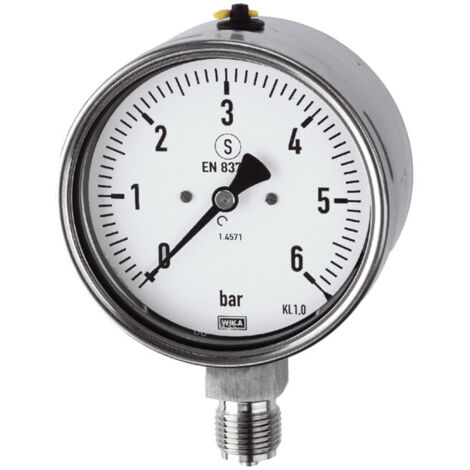 Riegler Mano, CrNi-Stahl, Sicherh., G 1/4 radial unten, -1/0,0 bar, Ø 63