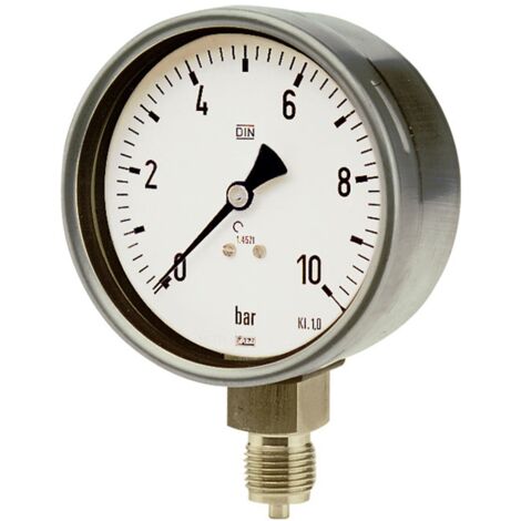 Riegler Manometer, CrNi-Stahl, G 1/2 radial unten, 0 - 2,5 bar, Ø 100