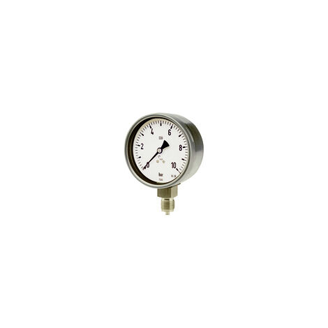 Riegler Manometer, CrNi-Stahl, G 1/2 radial unten, -1 / +0,6 bar, Ø 160
