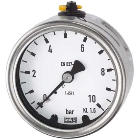 Riegler Manometer, CrNi-Stahl, G 1/4 hinten zentrisch, 0 - 6,0 bar, Ø 63