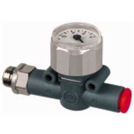 Riegler Manometer, Gewinde (Eing.) - Schlauch (Ausg.), G 3/8, Schl.-Ø 8