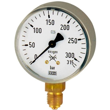 Riegler Manometer Sauerstoff, G 1/4 radial unten, 0 - 400 bar, Ã˜ 63 mm