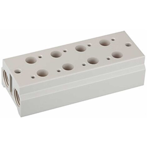 Riegler Mehrfach-Grundplatte, 3/2-Wegeventile, 4 Positionen, G 1/4, G 3/8