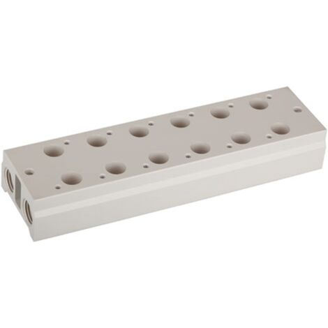 Riegler Mehrfach-Grundplatte für 3/2-Wegeventile, 6 Positionen, M5, G 1/8