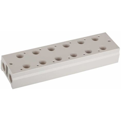 Riegler Mehrfach-Grundplatte für 3/2-Wegeventile, 8 Positionen, M5, G 1/8
