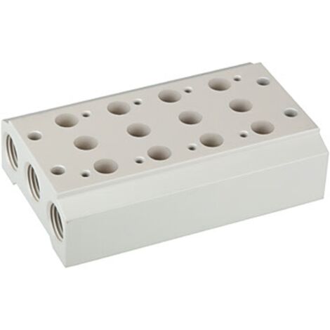 Riegler Mehrfach-Grundplatte für 5/2-5/3-Wegeventile, 4 Positionen, G 1/2