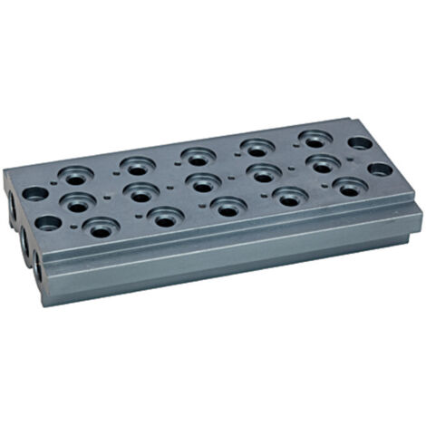 Riegler Mehrfach-Grundplatte für Wegeventile, 5 Ventilpositionen, G 1/8