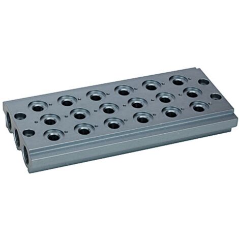 Riegler Mehrfach-Grundplatte für Wegeventile, 6 Ventilpositionen, G 1/4