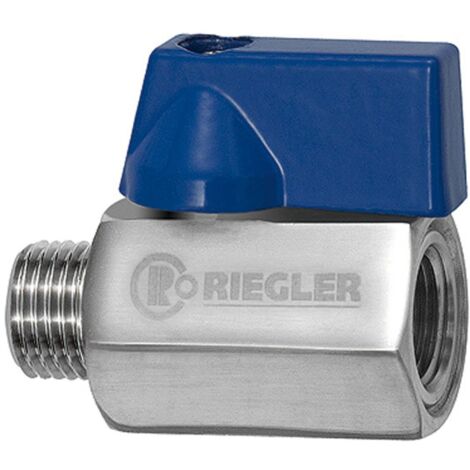Riegler Mini-Kugelhahn, Edelstahl 1.4401, IG/AG, G 1/2, DN 15