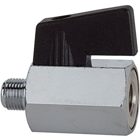 Riegler Mini-Kugelhahn, glatte Oberfläche, MS vern., G 3/4 IG/AG, DN 13,5
