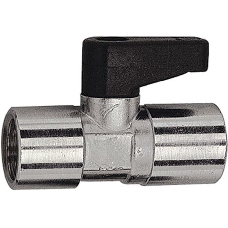 Riegler Mini-Kugelhahn mit Drehgriff, Messing vernickelt, Rp 1/4 IG