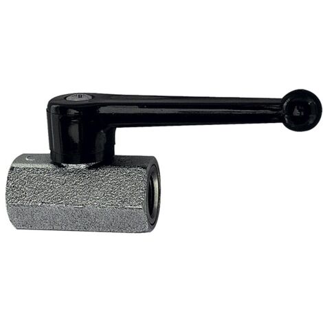 Riegler Mini-Kugelhahn, sandgestrahlt, MS vern., Handhebel, G 1/4 IG