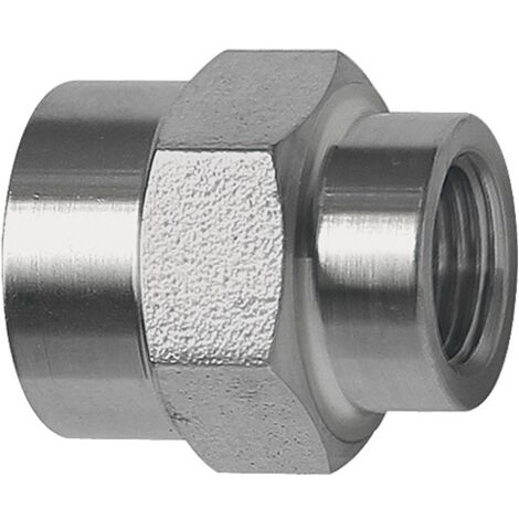 Riegler Muffe, Außensechskant, reduzierend, G 1/2, G 3/8, ES 1.4571