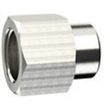 Riegler Muffe, reduzierend, M5 i., G 1/8 i., SW 14, Messing vernickelt