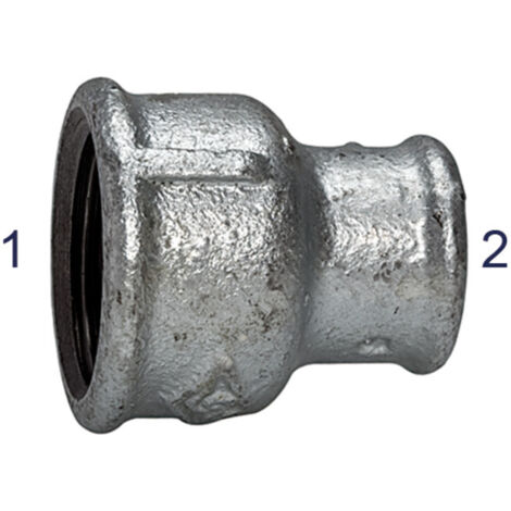 Riegler Muffen 240, IG/IG, Rp 1/2, Rp 3/8, schw. Temperguss feuerverz.