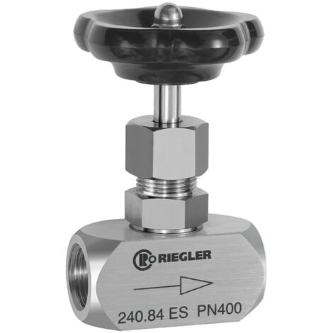 Riegler Nadelventil, Edelstahl 1.4571, G 1, DN 12, PN max. 250 bar
