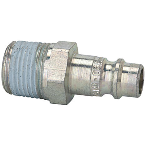 Riegler Nippel für Kuppl. NW 7,2-7,8, Stahl gehärtet/verz., R 1/4 AG PTFE