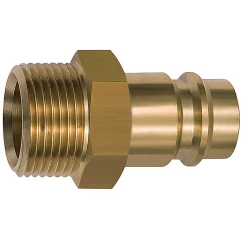 Riegler Nippel für Kupplungen NW 19, Messing blank, G 1 1/4 AG