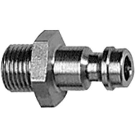 Riegler Nippel für Kupplungen NW 5, Edelstahl 1.4305, G 3/8 AG, SW 19