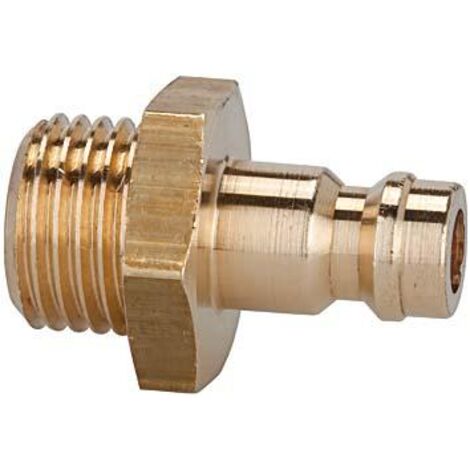 Riegler Nippel für Kupplungen NW 5, Messing blank, G 3/8 AG, SW 19