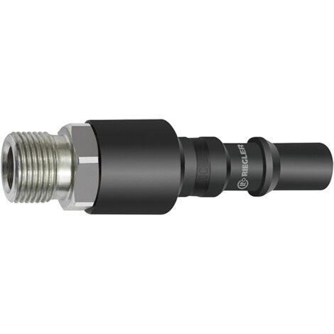 Riegler Nippel mit RSV für Kupplungen NW 8, ISO 6150 C, Stahl, G 3/8 AG