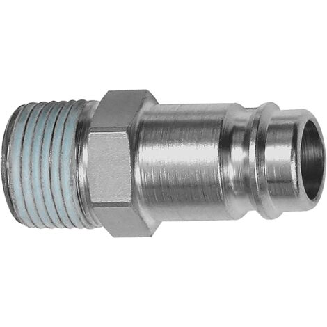 Riegler Nippel, NW 10, Stahl gehärtet/vern., R 3/8 AG PTFE beschichtet