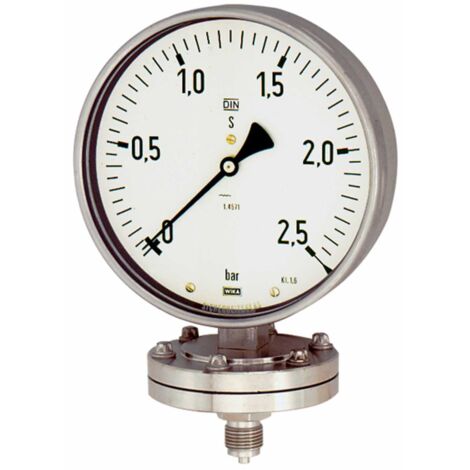 Riegler Plattenfedermano, Chemie, G 1/2 radial unten, 0 - 10,0 bar, Ø 100