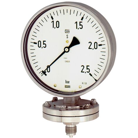 Riegler Plattenfedermano, Chemie, G 1/2 radial unten, 0 - 6,0 bar, Ø 100