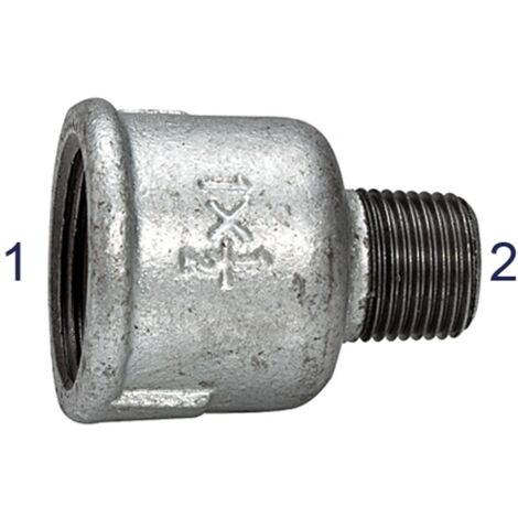 Riegler Reduziermuffe 246, IG/AG, Rp 2 1/2, R 2, schwarzer Temperguss