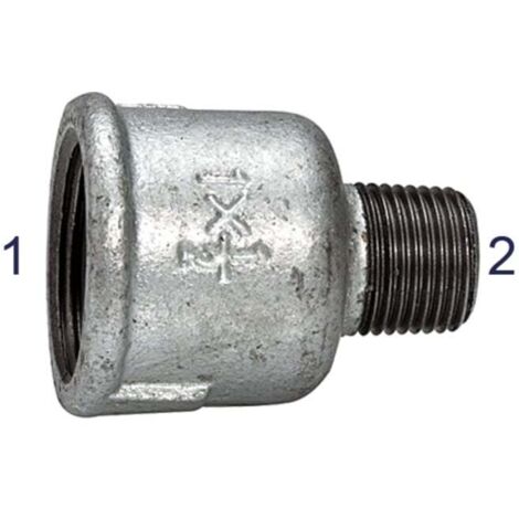 Riegler Reduziermuffe 246, IG/AG, Rp 2, R 1 1/4, schwarzer Temperguss
