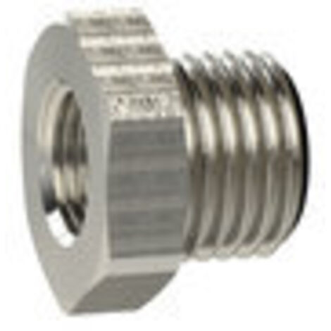 Riegler Reduziernippel kurz, G 3/8 a., G 1/8 i., SW 19, Messing vern.