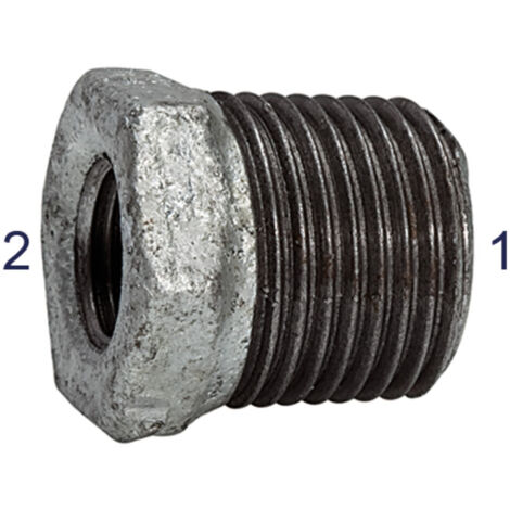Riegler Reduzierstück 241, AG/IG, R 1/2, Rp 1/4, schwarzer Temperguss