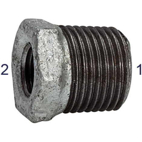 Riegler Reduzierstück 241, AG/IG, R 2, Rp 1/2, schwarzer Temperguss