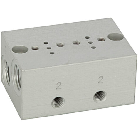 Riegler Reihengrundplatte 2-fach, M5 für Mini-Magnetventile 15 mm
