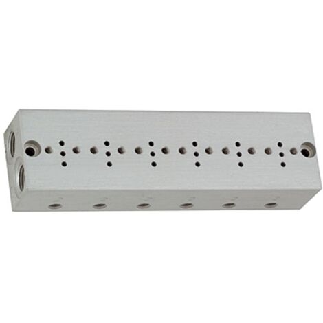 Riegler Reihengrundplatte 6-fach, M5 für Mini-Magnetventile 15 mm