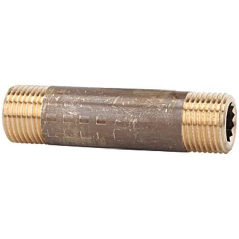 Riegler Rohrdoppelnippel, G 1, Länge 180 mm, Messing blank