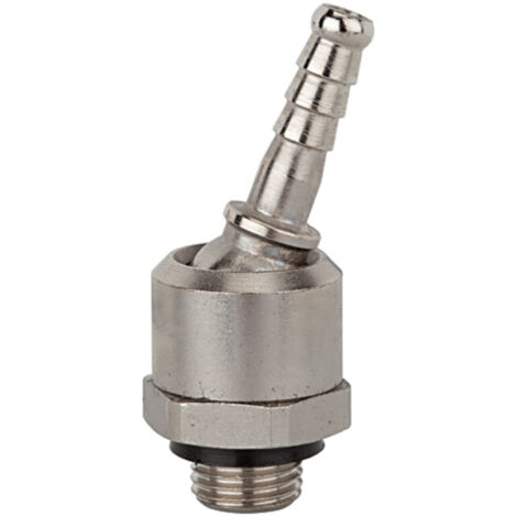 Riegler Schlauchtülle, Messing vernickelt, drehbar, G 1/4 AG, LW 6