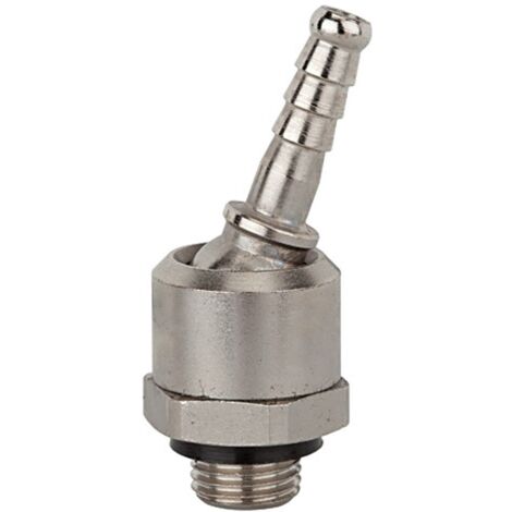 Riegler Schlauchtülle, Messing vernickelt, drehbar, G 1/4 AG, LW 9