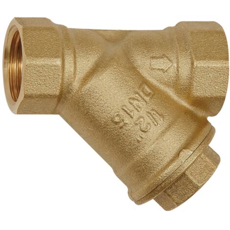 Riegler Schmutzfänger, Messing blank, G 1 1/2, DN 40, MW 0,2 mm